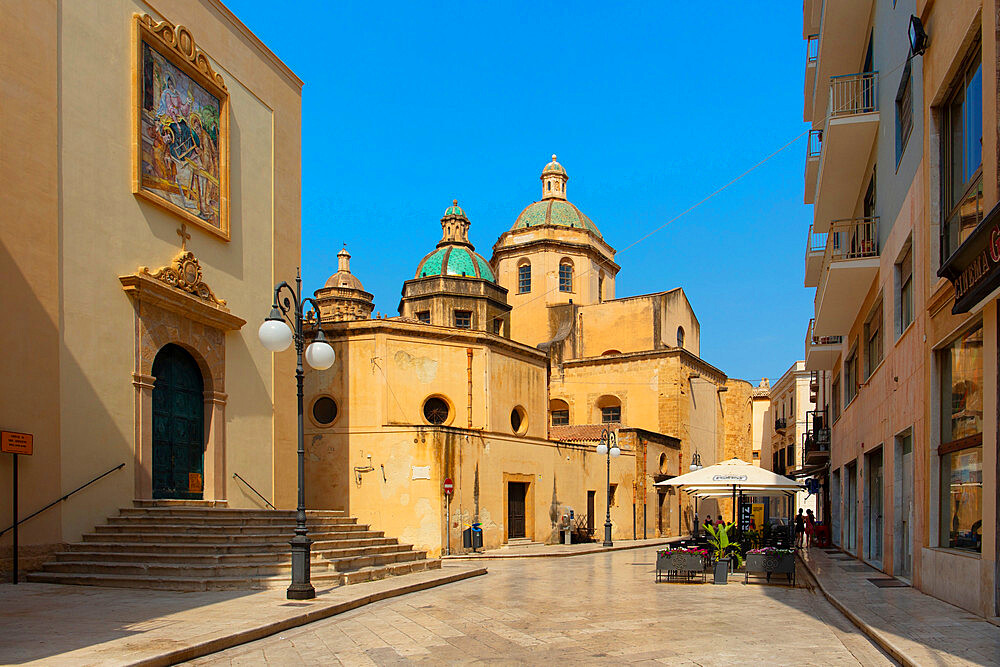 Church of San Giuseppe and Cathedral, Mazara del Vallo, Trapani, Sicily, Italy, Europe