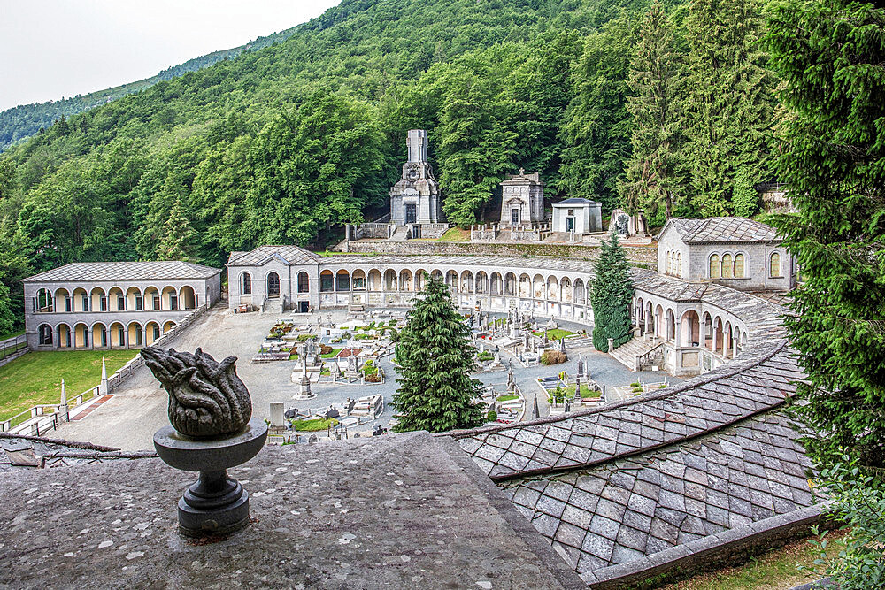 The Monumental Cemetery, Sanctuary of Oropa, Biella, Piedmont, Italy, Europe