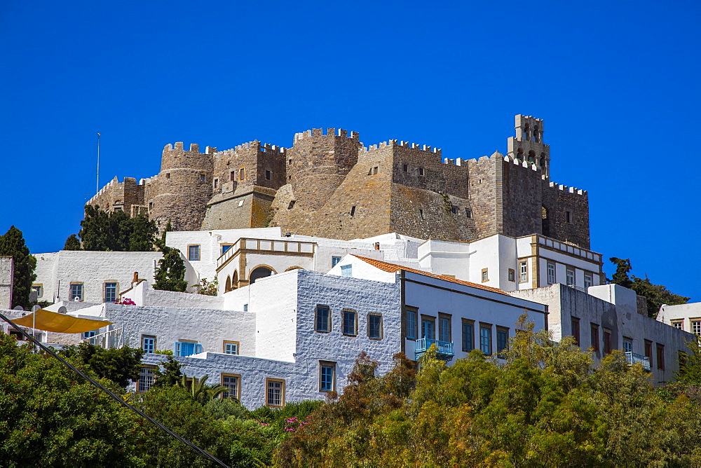 The Monastery of Saint John the Theologian, UNESCO World Heritage Site, Patmos, Dodecanese, Greek Islands, Greece, Europe