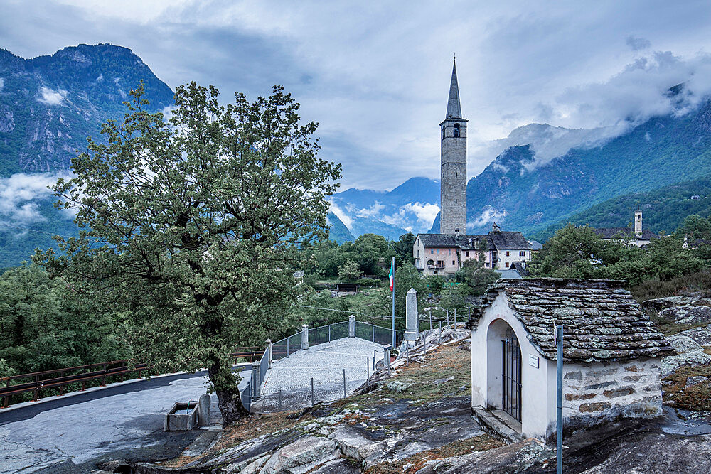 Bell Tower (Campanile), Chiesa, Montecrestese, Val d'Ossola, V.C.O. (Verbano-Cusio-Ossola), Piedmont, Italy, Europe