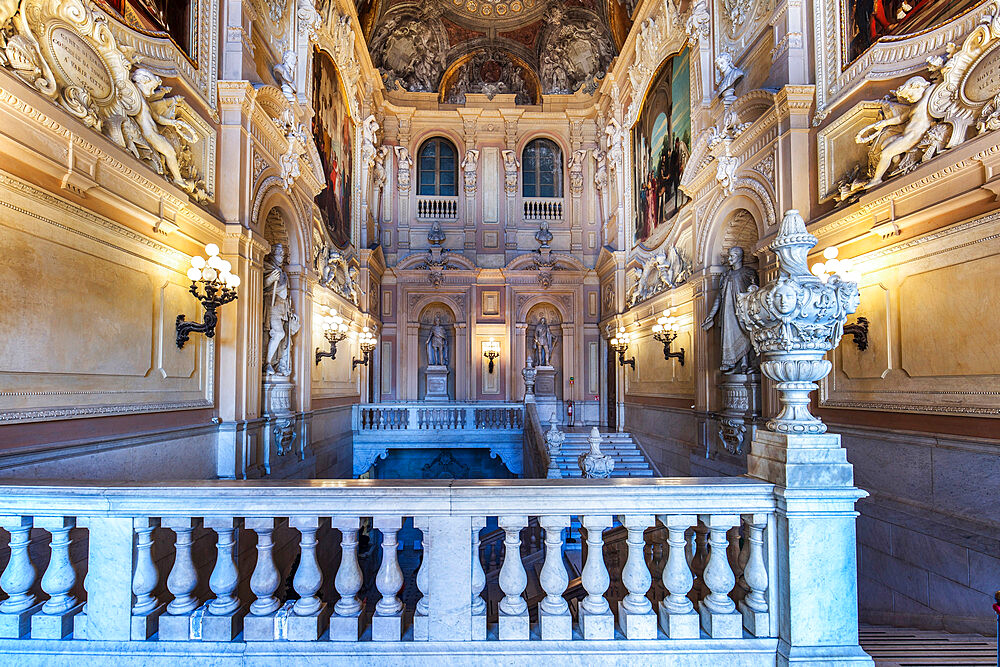 Honor staircase, Royal Palace, Turin, Piedmont, Italy, Europe