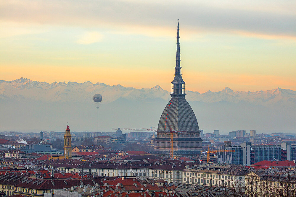 View from the Monte dei Cappuccini, Turin, Piedmont, Italy, Europe