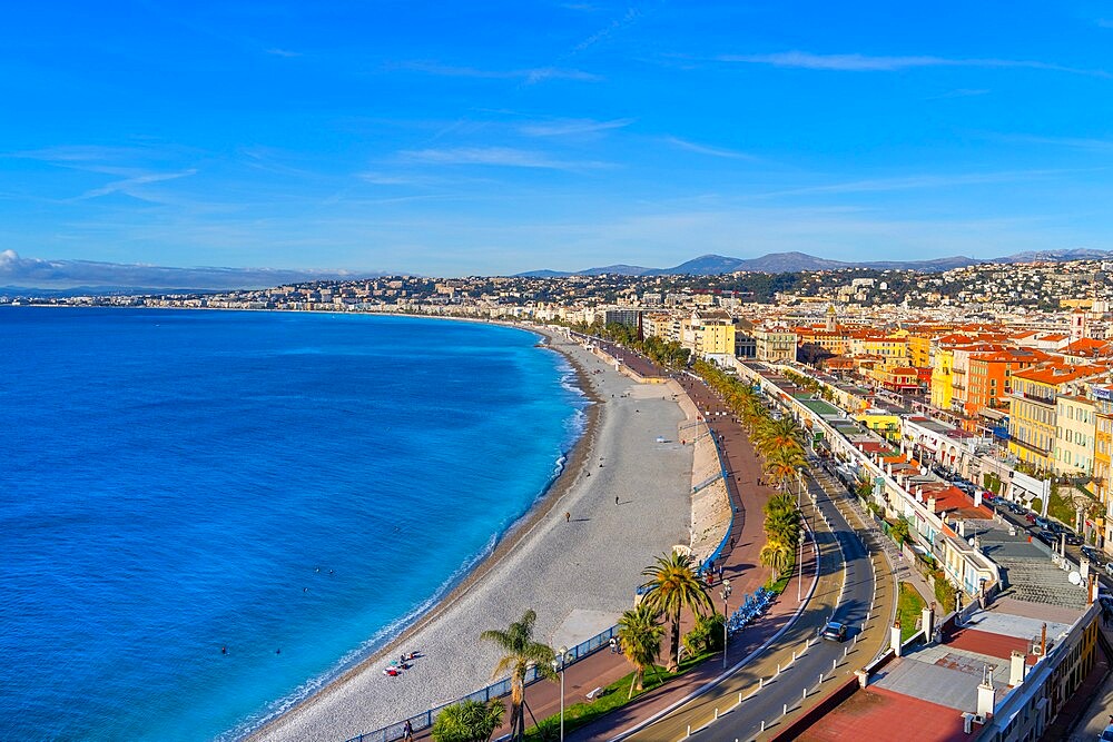 View from the castle hill, Nice, Alpes-Maritimes, French Riviera, Provence-Alpes-Cote d'Azur, France, Mediterranean, Europe