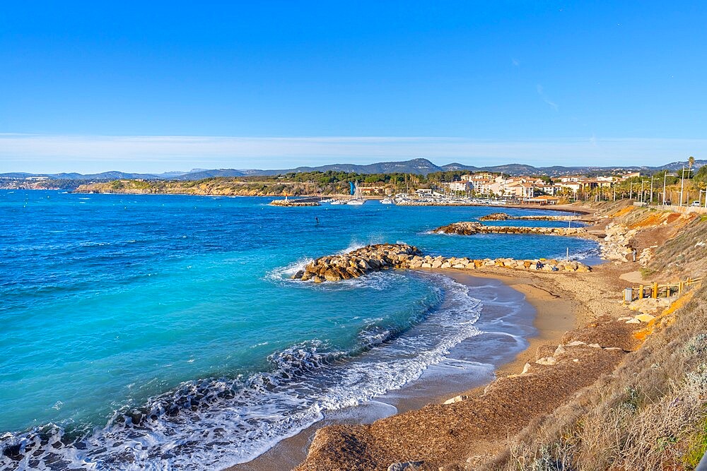 Beach of Rayolet, Grand Gaou Island, Six-Fours-les-Plages, Provence-Alpes-Cote d'Azur, France, Mediterranean, Europe