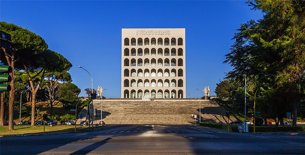 Palazzo della Civilte Italiana, EUR district, Rome, Lazio, Italy, Europe