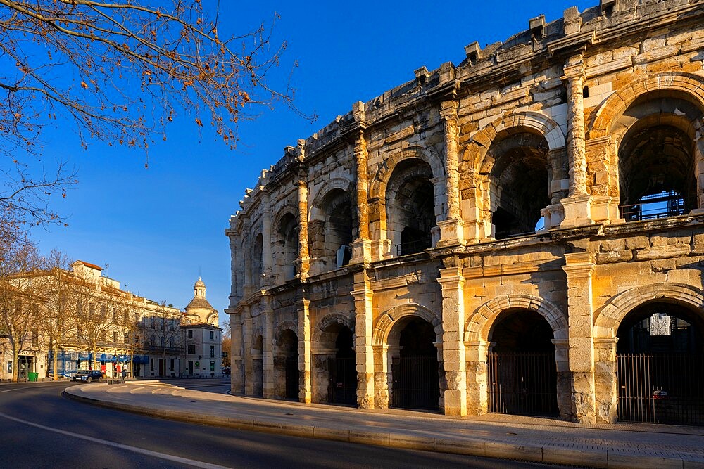 The Arena of Nimes, Roman amphitheatre, Nimes, Gard, Occitania, France, Europe