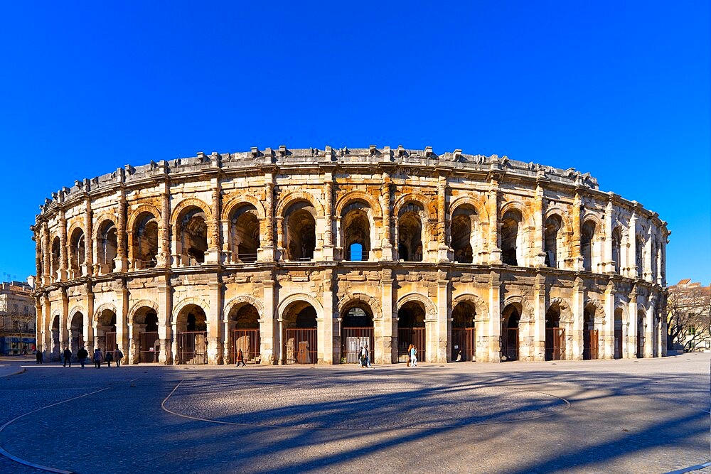 The Arena of Nimes, Roman amphitheatre, Nimes, Gard, Occitania, France, Europe