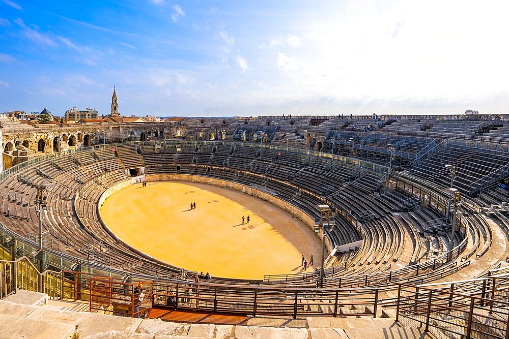 The Arena of Nimes, Roman amphitheatre, Nimes, Gard, Occitania, France, Europe