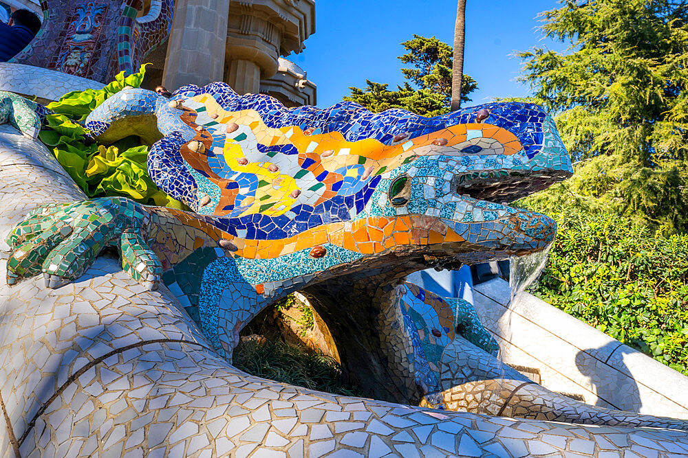 Antoni Gaudi, Park Guell, UNESCO World Heritage Site, Barcelona, Catalonia, Spain, Europe