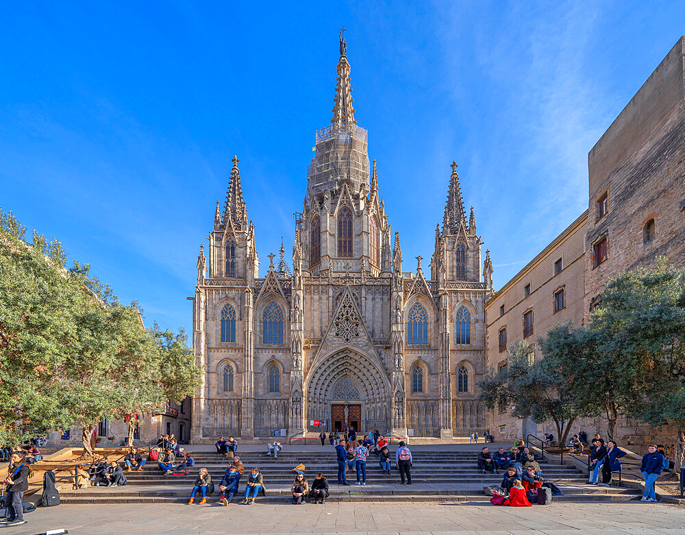 The Cathedral (Catedral de la Santa Creu i Santa Eulalia), Barcelona, Catalonia, Spain, Europe