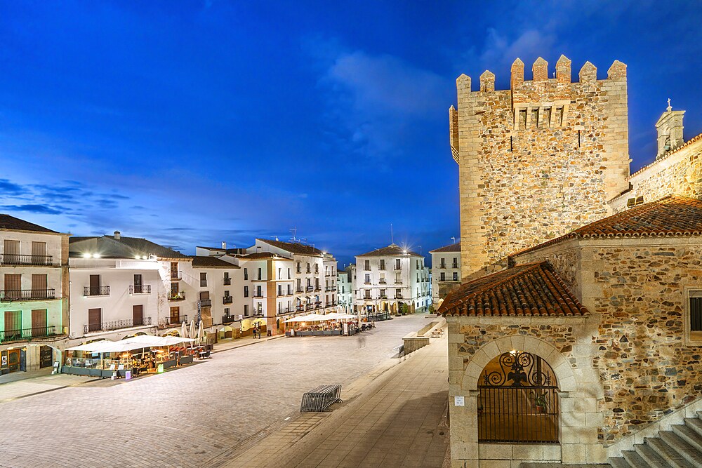 Plaza Mayor, Main square, Caceres Extremadura, Spain