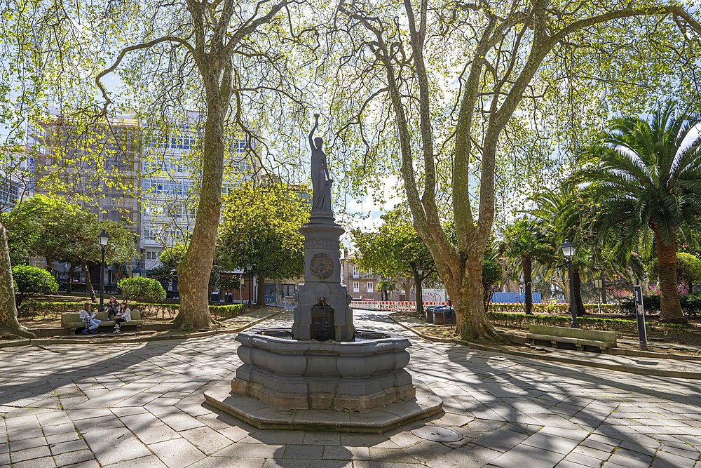 Fuente del Deseo in General Azcárraga square, La Coruña, Galicia, Spain