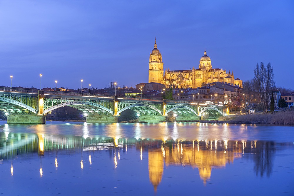 Tormes river, New Cathedral of Salamanca, Catedral de la Asunción de la Virgen, Salamanca, Castile and León, Spain