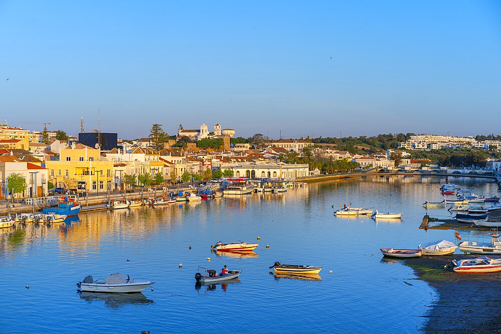 View on Gilão river, from the Descobrimentos bridge, Tavira, Algarve, Portugal