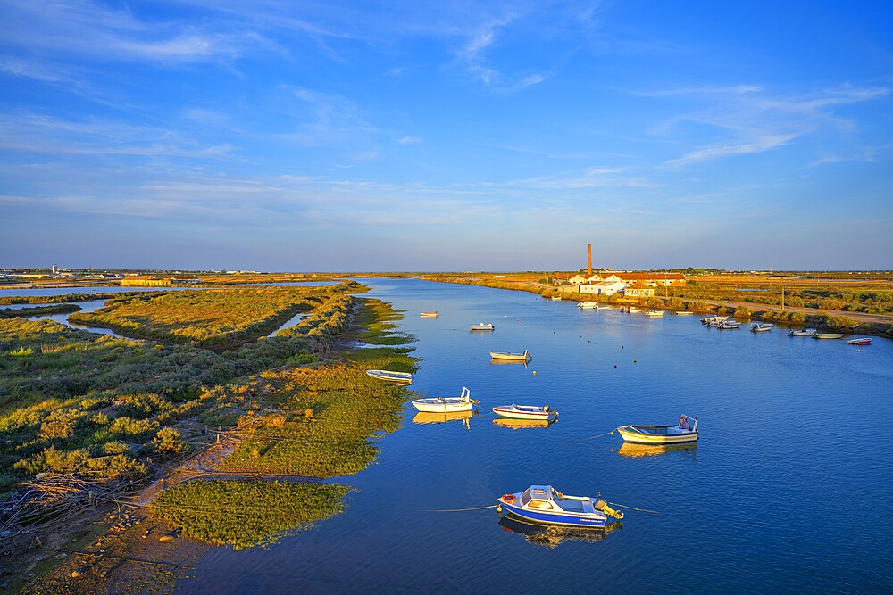 View on Gilão river, from the Descobrimentos bridge, Tavira, Algarve, Portugal