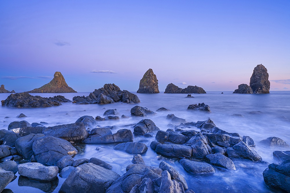 Faraglioni, Cyclops Islands, Aci Trezza, Catania, Sicily, Italy