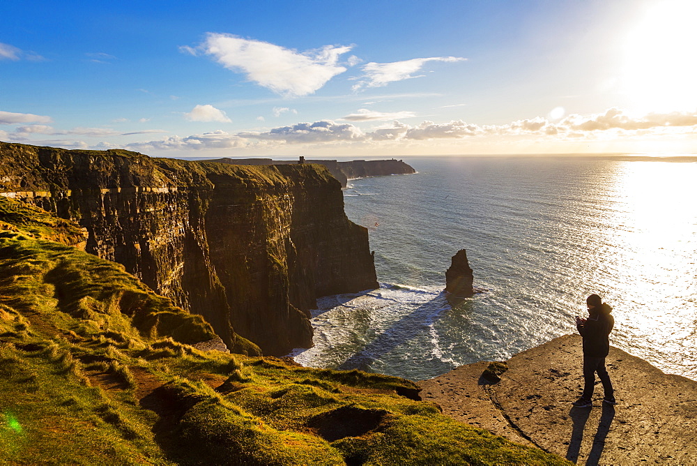 Cliff of Moher, Cliffs Coastal Walk, County Clare, Munster, Republic of Ireland, Europe