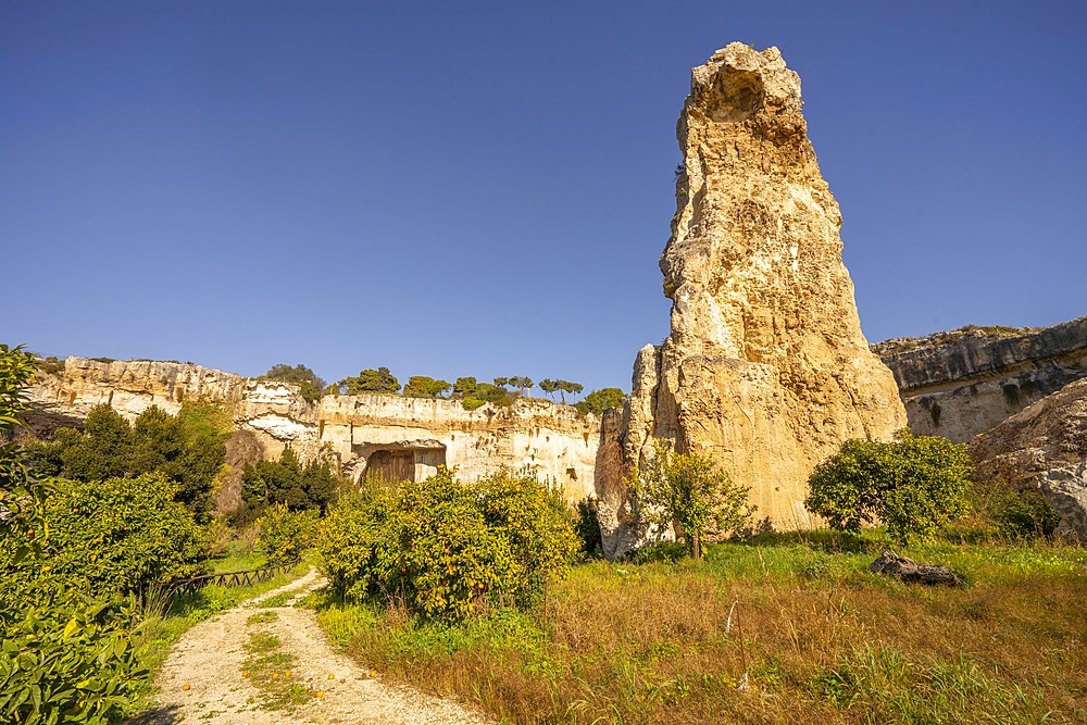 Pillar Latomie of Paradise, Neapolis Archaeological Park, Syracuse, Sicily, Italy