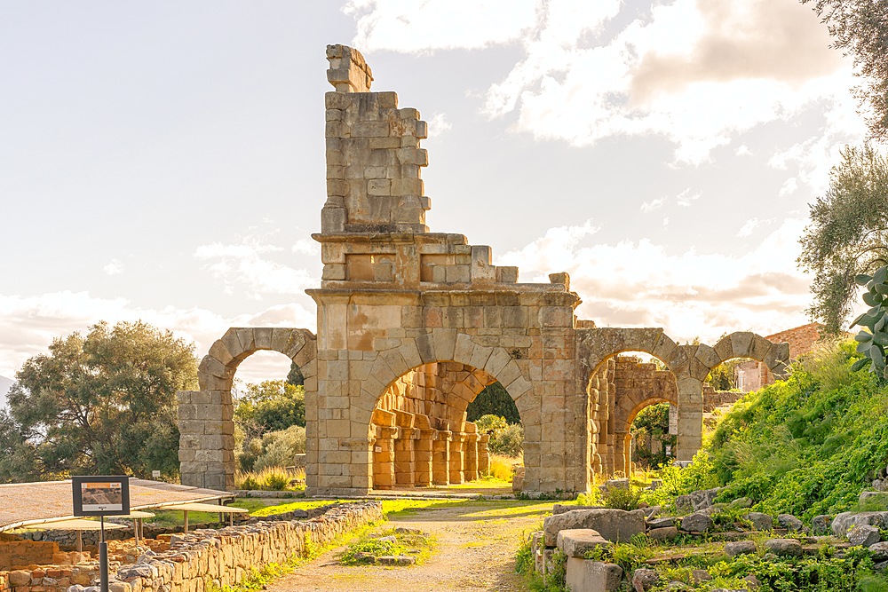 Greco-Roman ruins, Archaeological area of ​​Tindari, Tindari, Patti, Messina, Sicily, Italy