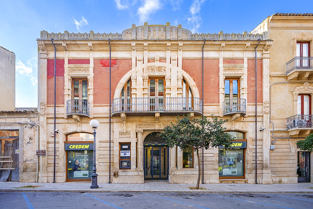 liberty building, historic center, Vittoria, Ragusa, Sicily, Italy