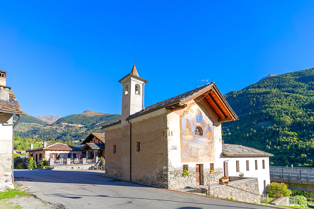 Chapel of Echevennoz, hamlet of Echevennoz, Etroubles, Valle d'Aosta, Italy