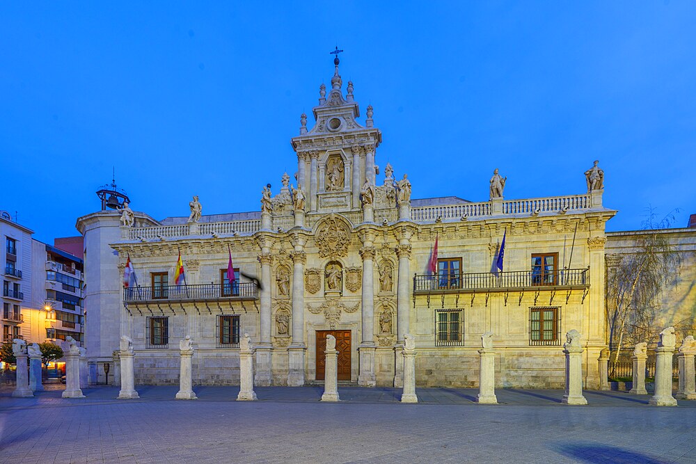 university facade, Valladolid, Castile and León, Spain