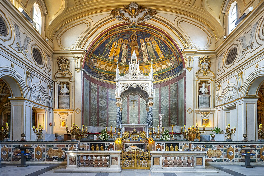 Main Altar, Basilica of Santa Cecilia in Trastevere, Roma, Lazio, Italy