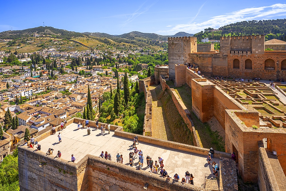 Alcazaba, Alhambra, Granada, Andalusia, Spain, Islamic architecture, Mudejar architecture, UNESCO, World Heritage Site