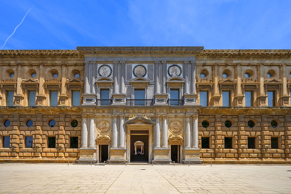 Palace of Charles V, World Heritage Site, UNESCO, Alhambra, Granada, Andalusia, Spain, Islamic architecture, Mudejar architecture