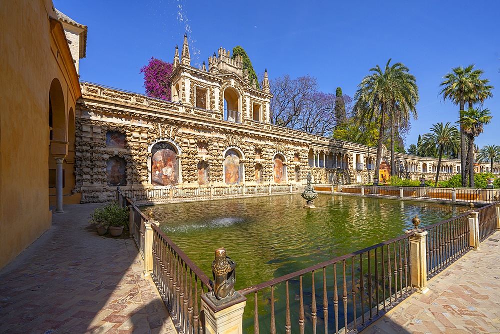 Alcazar Gardens, Alcazar of Seville, Seville, Andalusia, Spain