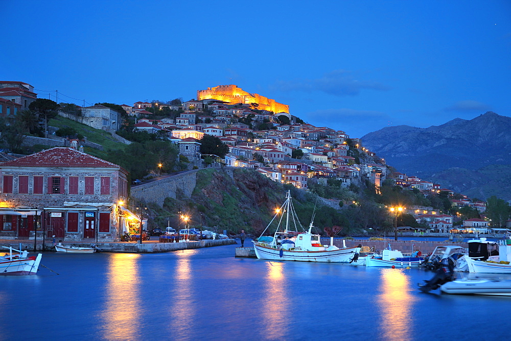 The port of Molivos, Lesvos Island, Greek Islands, Greece, Europe