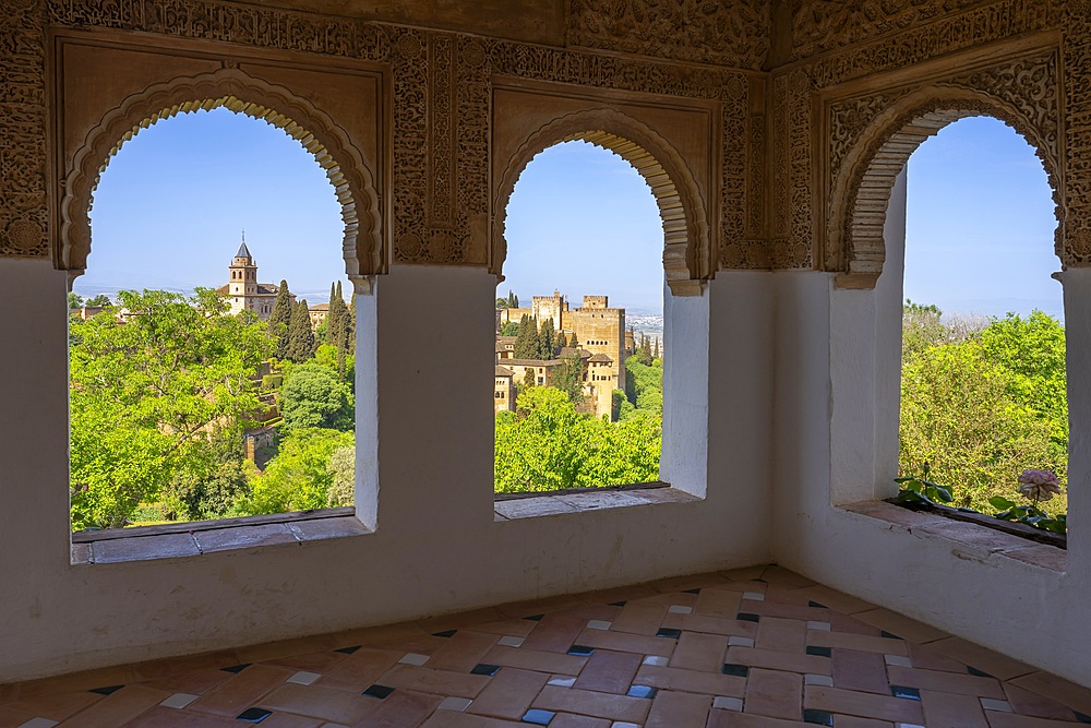 eneralife Palace, Generalife Gardens, Alhambra, Granada, Andalusia, Spain, Islamic architecture, Mudejar architecture, World Heritage Site, UNESCO,