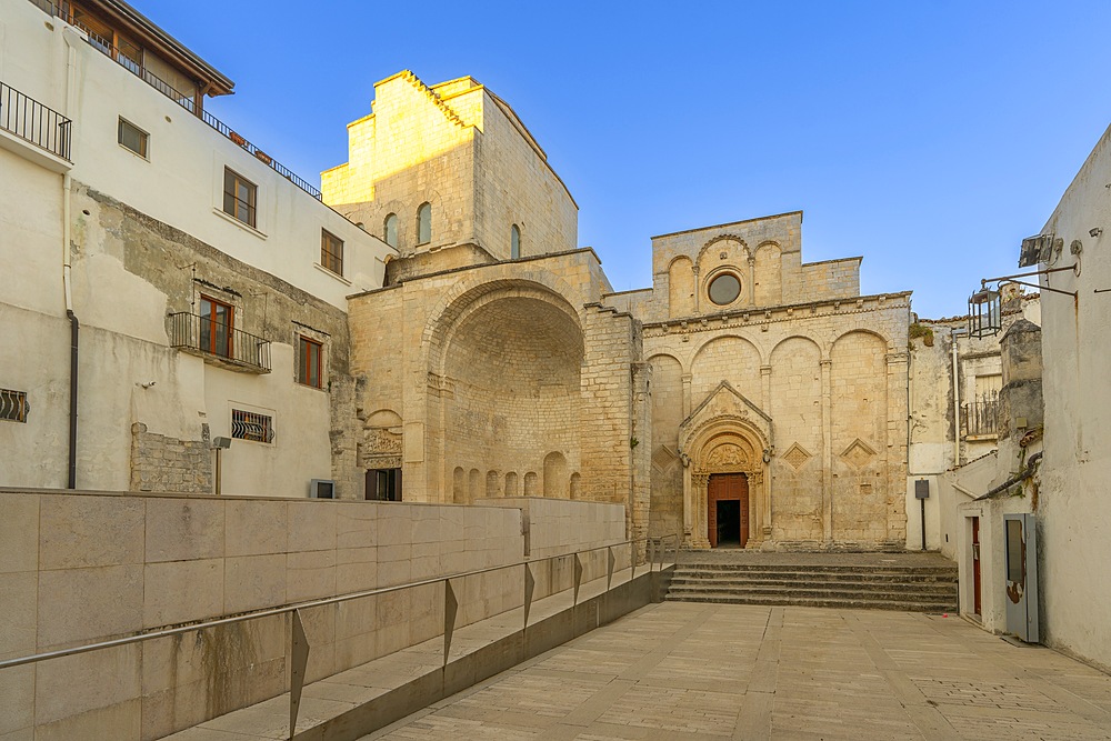 Baptistery of San Giovanni in Tumba, erroneously called the Tomb of Rotari, anf Church of Santa Maria Maggiore, complesso monumentale di San Pietro,, Monte Sant'Angelo, Foggia, Apulia, Italy