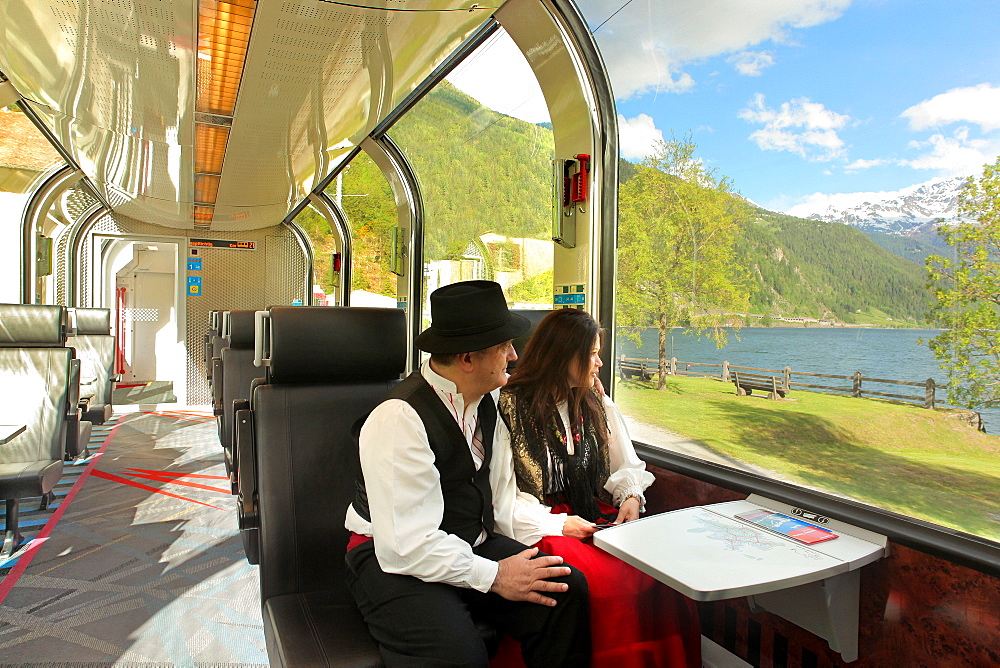 The Bernina Express, Canton of Graubunden (Grigioni), Switzerland, Europe