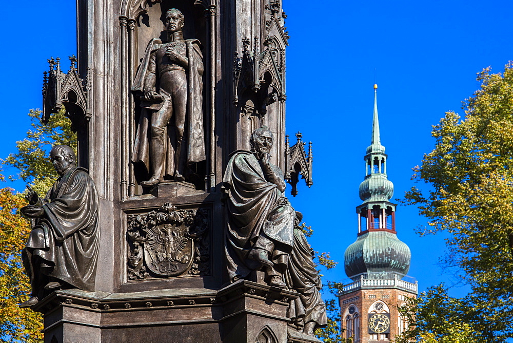 The Rubenow Monument, in front of the University, in Rubenow Square, Greifswald, Mecklenburg-Vorpommern, Germany, Europe