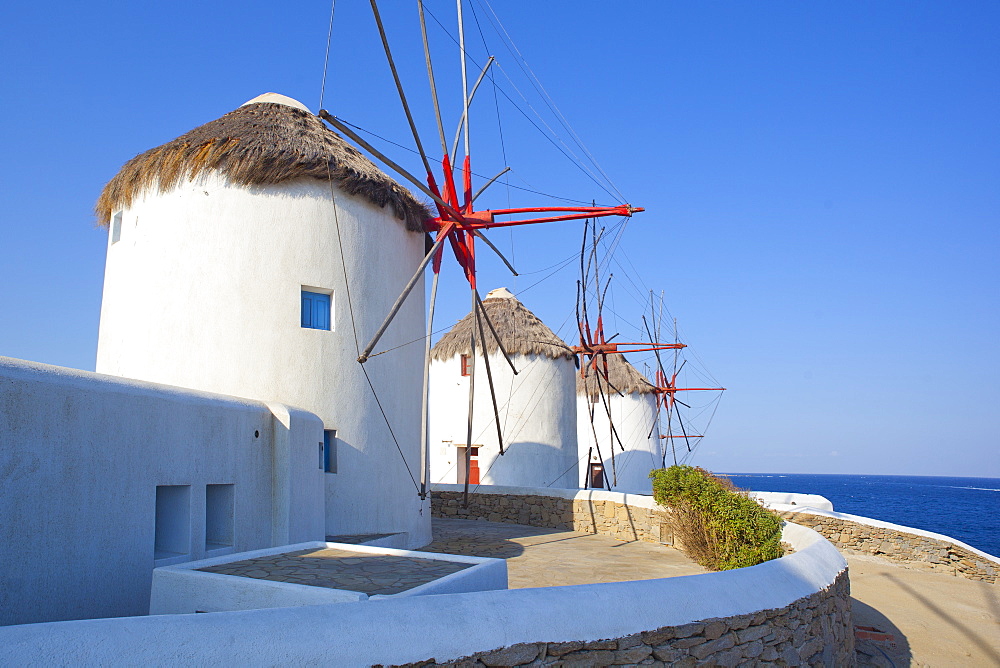 Windmills, Mykonos, Cyclades, South Aegean, Greek Islands, Greece, Europe