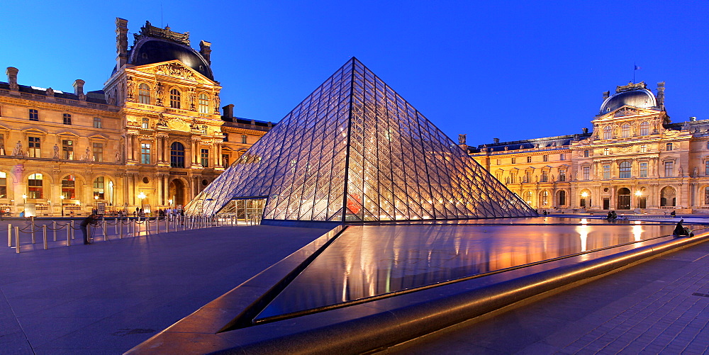 Louvre Museum and Pyramide, Paris, France, Europe