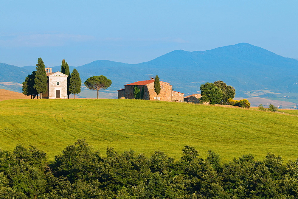 Vitaleta Church, San Quirico d'Orcia, Val d'Orcia, UNESCO World Heritage Site, Tuscany, Italy, Europe