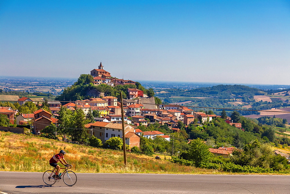 On the Fausto Coppi's roads, Sarezzano, Tortona area, Alessandria, Piedmont, Italy, Europe