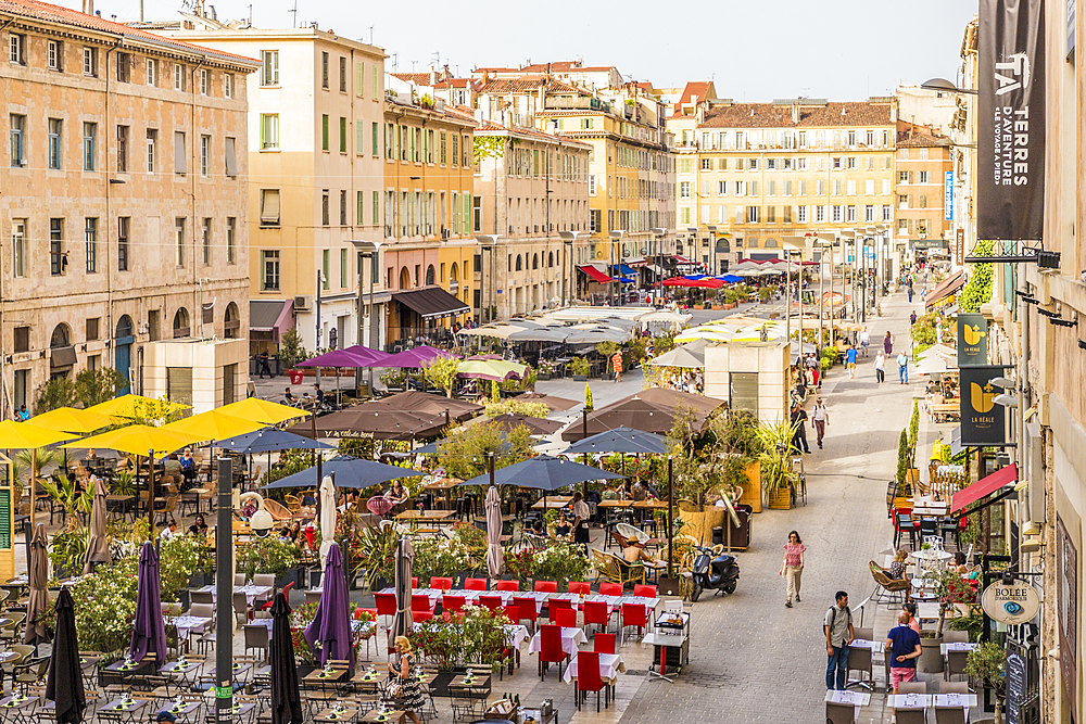 Outdoor Cafes in Marseille, Bouches du Rhone, Provence, Provence Alpes Cote d'Azur, French Riviera, France, Mediterranean, Europe