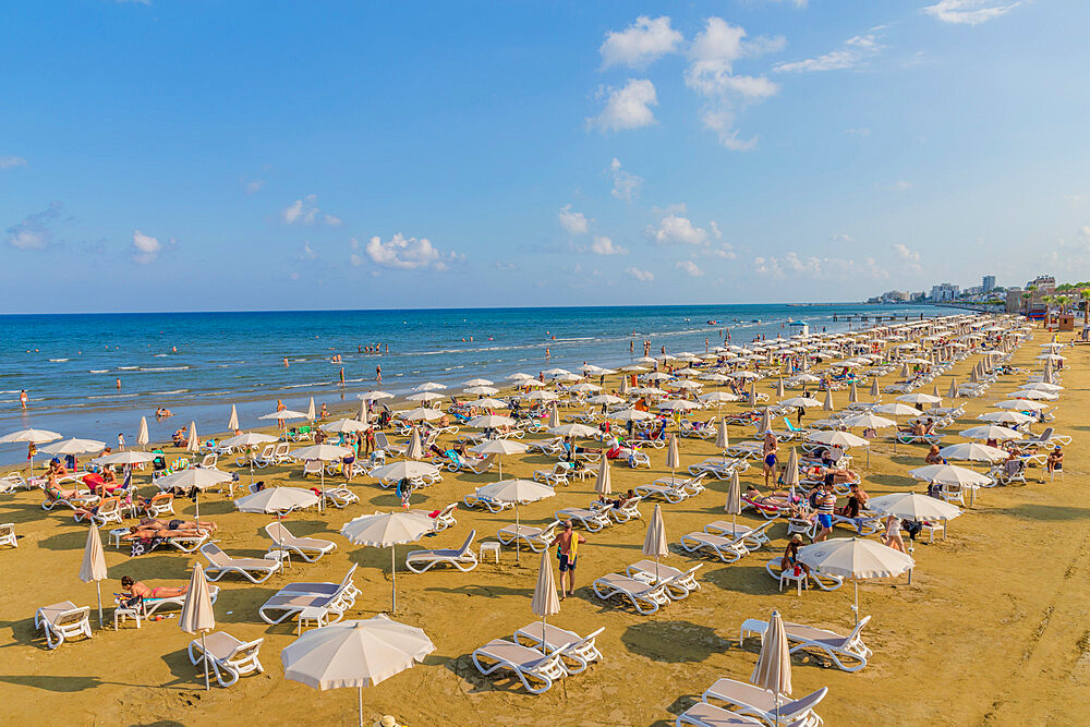 Finikoudes Beach in Larnaca, Cyprus, Mediterranean, Europe