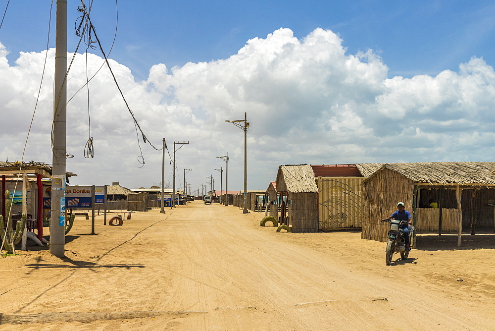 The main street in Cabo de la Vela, Guajira, Colombia, South America