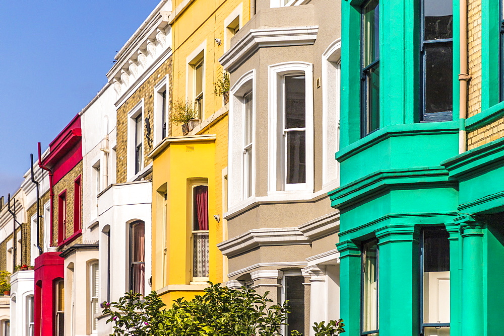 Colourful houses in Notting Hill, London, England, United Kingdom, Europe