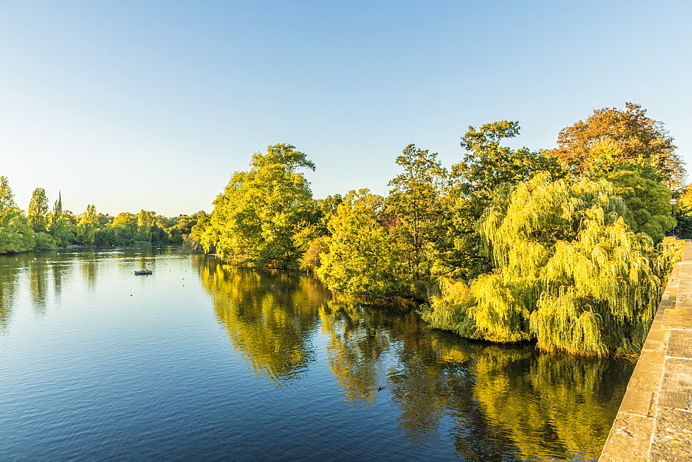 The Serpentine lake in Hyde Park, London, England, United Kingdom, Europe