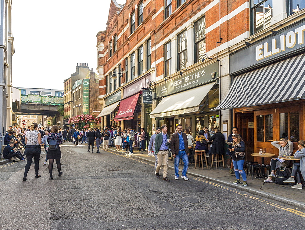 A street scene in Borough Market, Southwark, London, England, United Kingdom, Europe