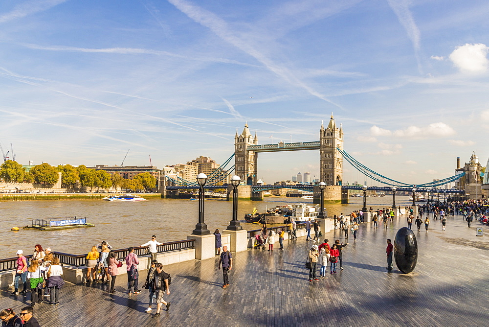 A street scene by Tower Bridge, London, England, United Kingdom, Europe