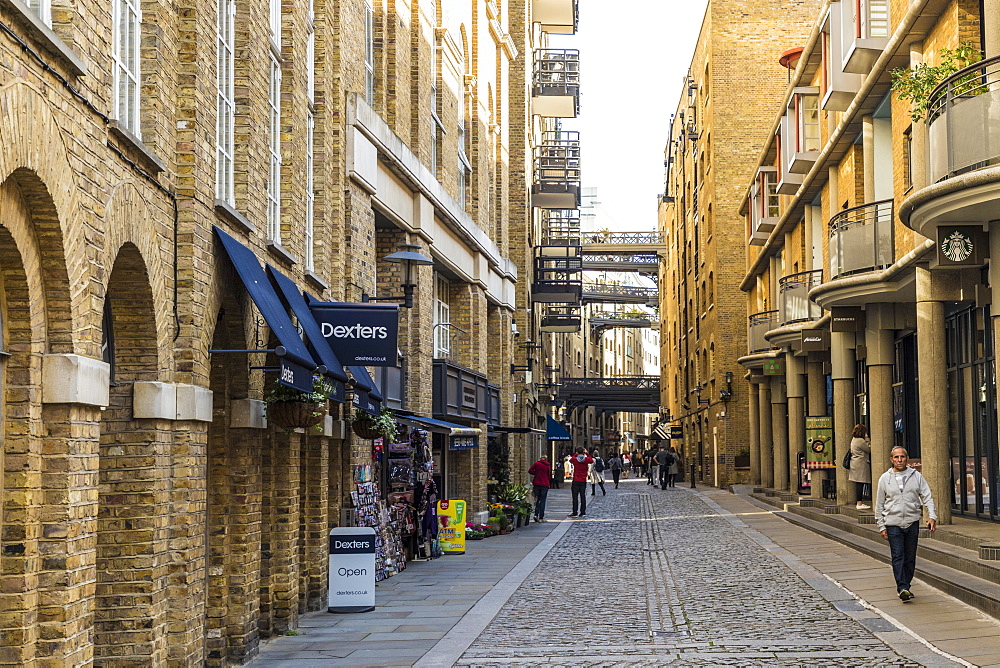 The historic Victorian streets and converted warehouses in Shad Thames, London, England, United Kingdom, Europe