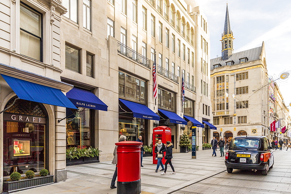 New Bond Street in Mayfair, with its elegant stores and luxury brands, London, England, United Kingdom, Europe