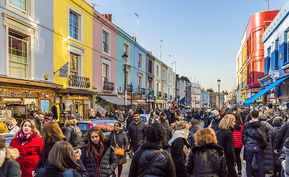 Portobello Road market, in Notting Hill, London, England, United Kingdom, Europe