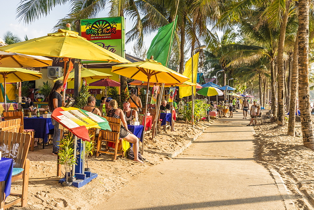 Food stalls along Kamala beach in Phuket, Thailand, Southeast Asia, Asia